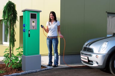 Une borne de charge pour voiture électrique