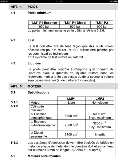 Extrait du règlement technique n°2