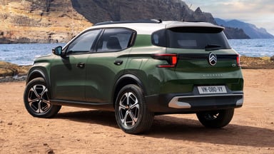 Citroën ë-C3 Aircross électrique 113 ch vue arrière trois quarts, SUV électrique compact