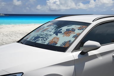 pare-soleil voiture thermique en aluminium sur pare-brise pour protéger l’habitacle de la chaleur