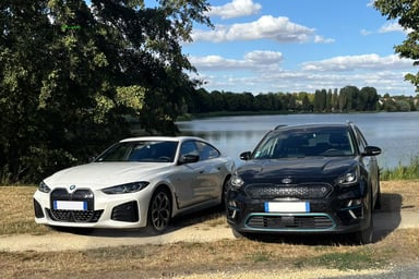 Les BMW i4 et Kia e-Niro de Stéphane et Odile