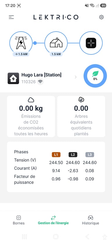 L'application smartphone Lektrico / Image : AP.