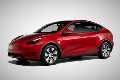 Tesla Model Y millésime 2021 de couleur rouge