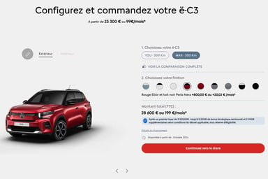 Découvrir sur le Web la Citroën ë-C3