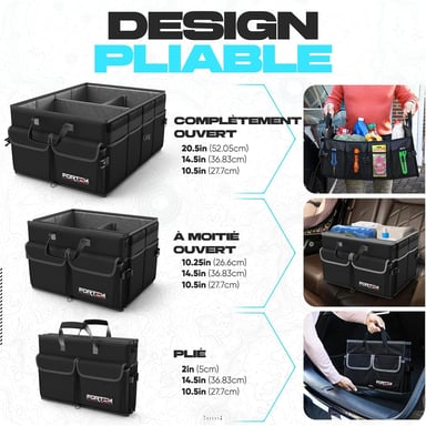 Lot De 3 Séparateurs De Coffre Auto - Fixation Velcro Universelle