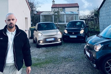 Steven et ses 3 Smart ForTwo