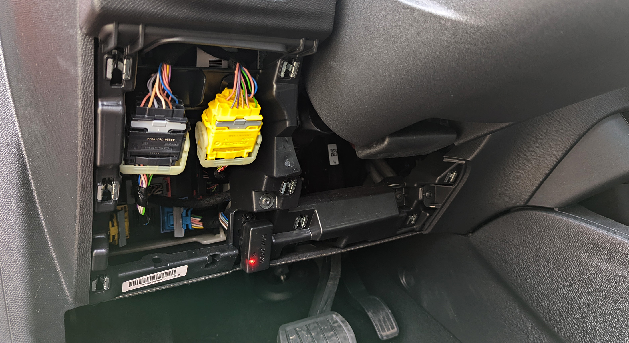 Sur une Opel Corsa e, la prise est derrière un cache