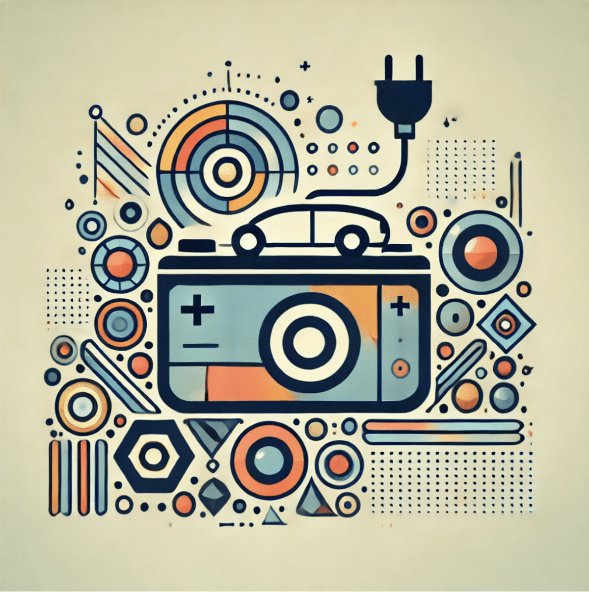 batterie de voiture electrique illustration