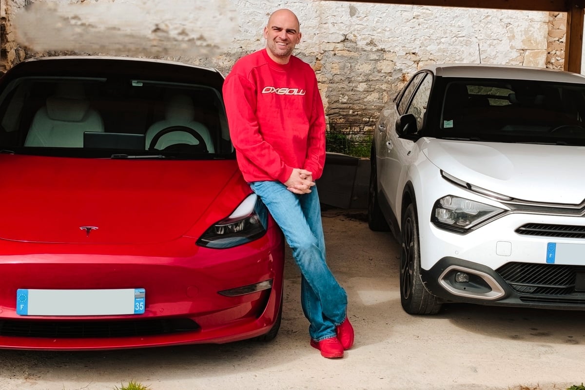Les Citroën ë-C4 et Tesla Model 3 de Mathieu