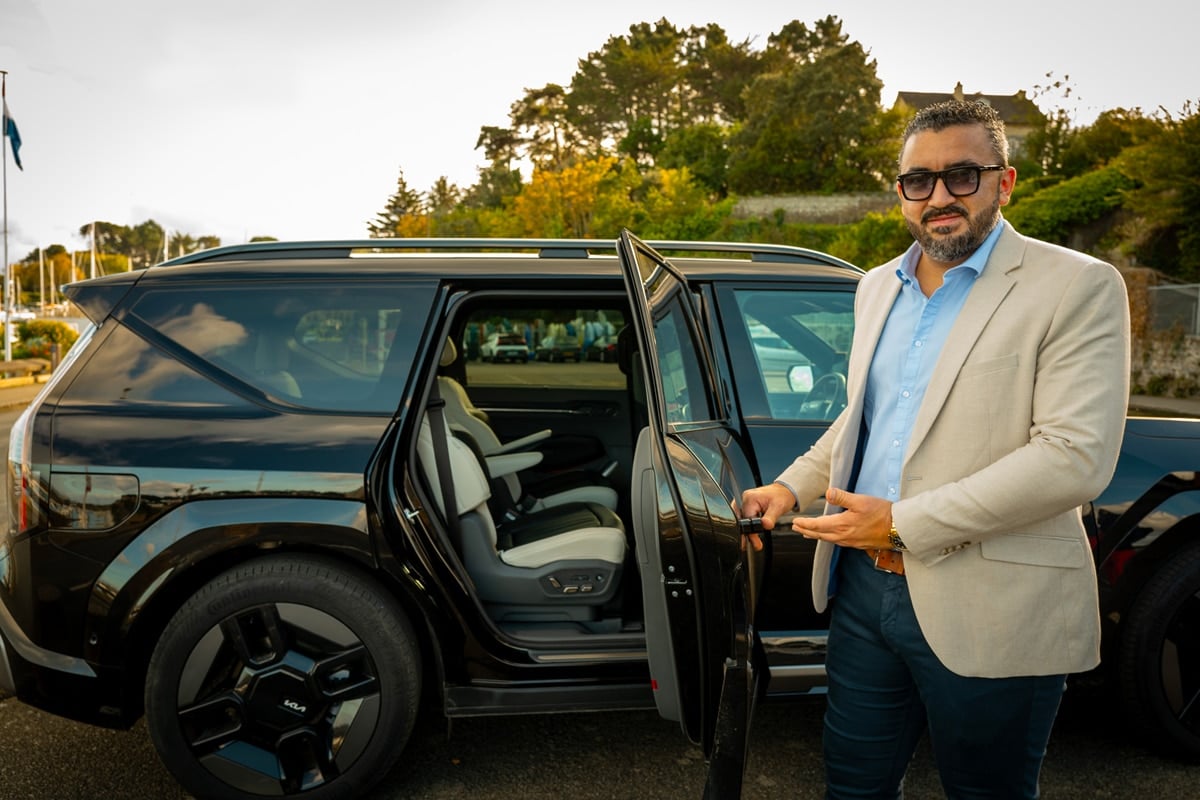 Entrez dans le Kia EV9 de Breizh Boarding VTC