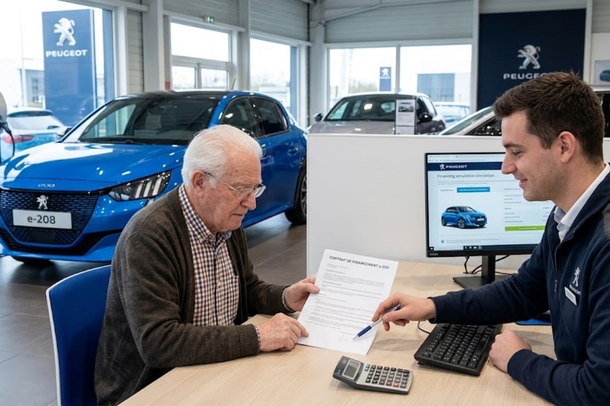 exemple financement voiture électrique peugeot e-208 en concession