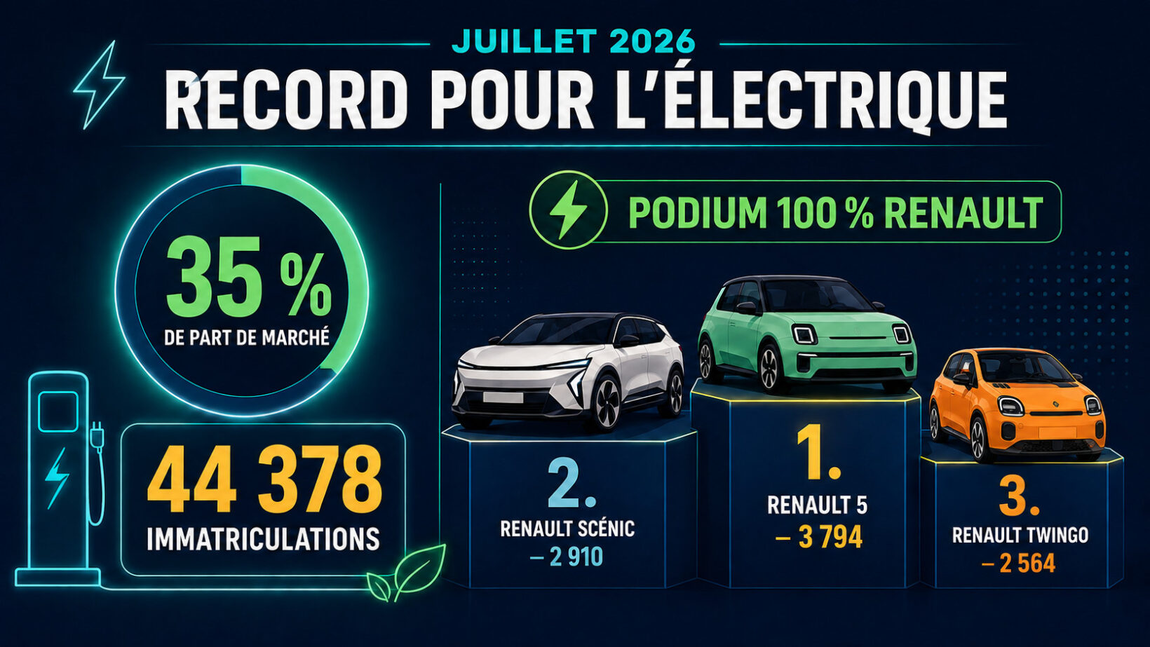 Infographie ventes VE juillet 2026