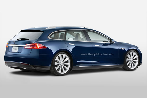 L'arrière de la Tesla Model S break