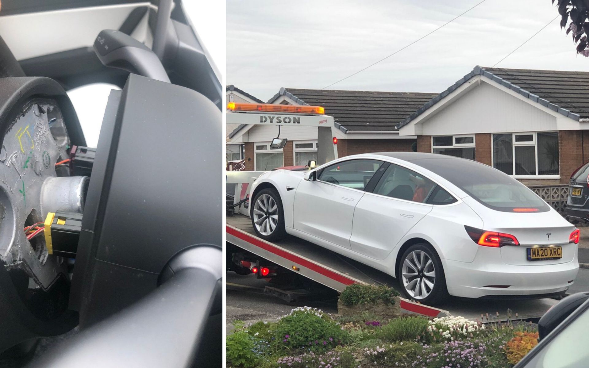 Tesla Model 3 volant tombe