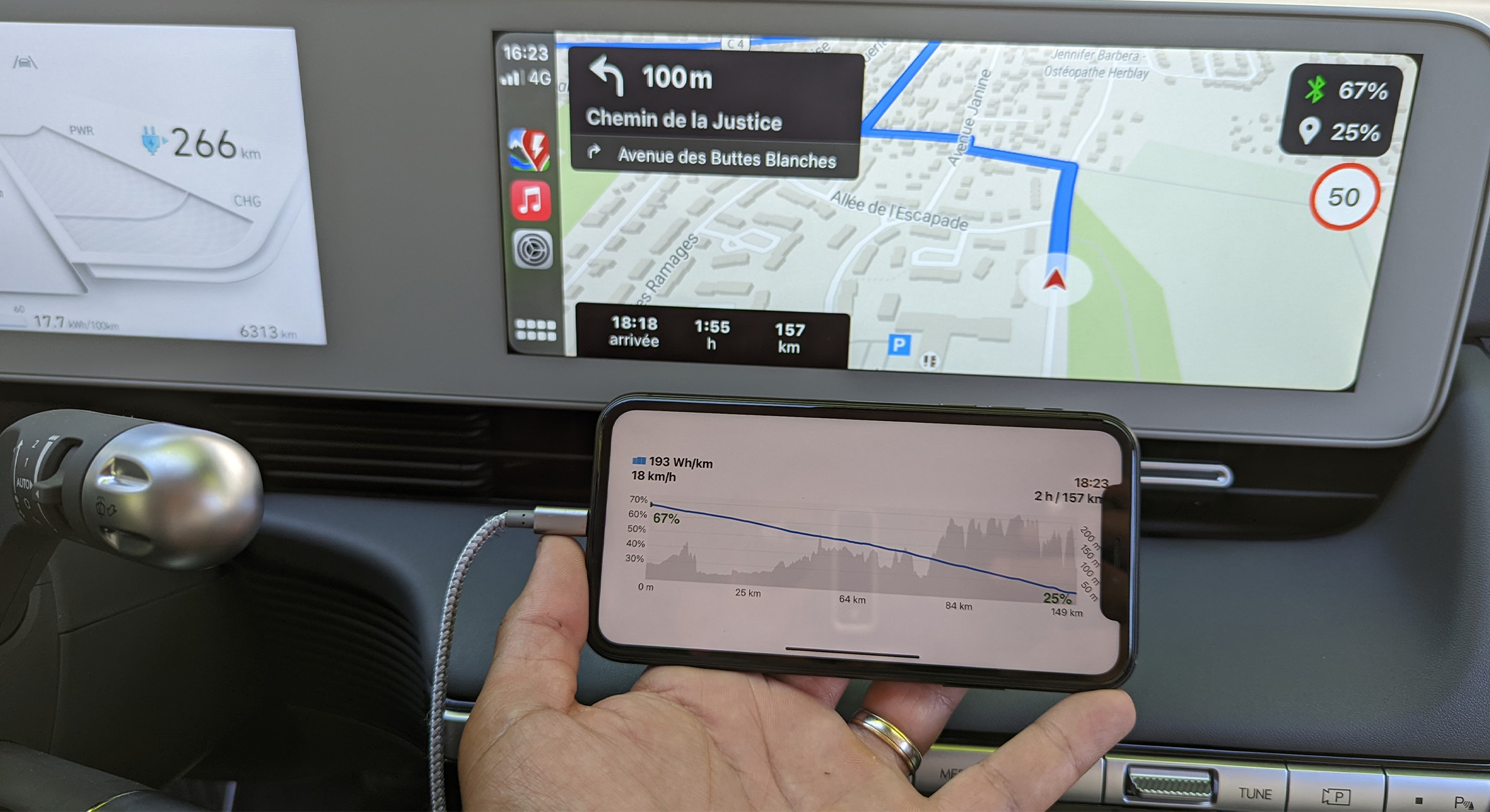 Interface CarPlay ABRP