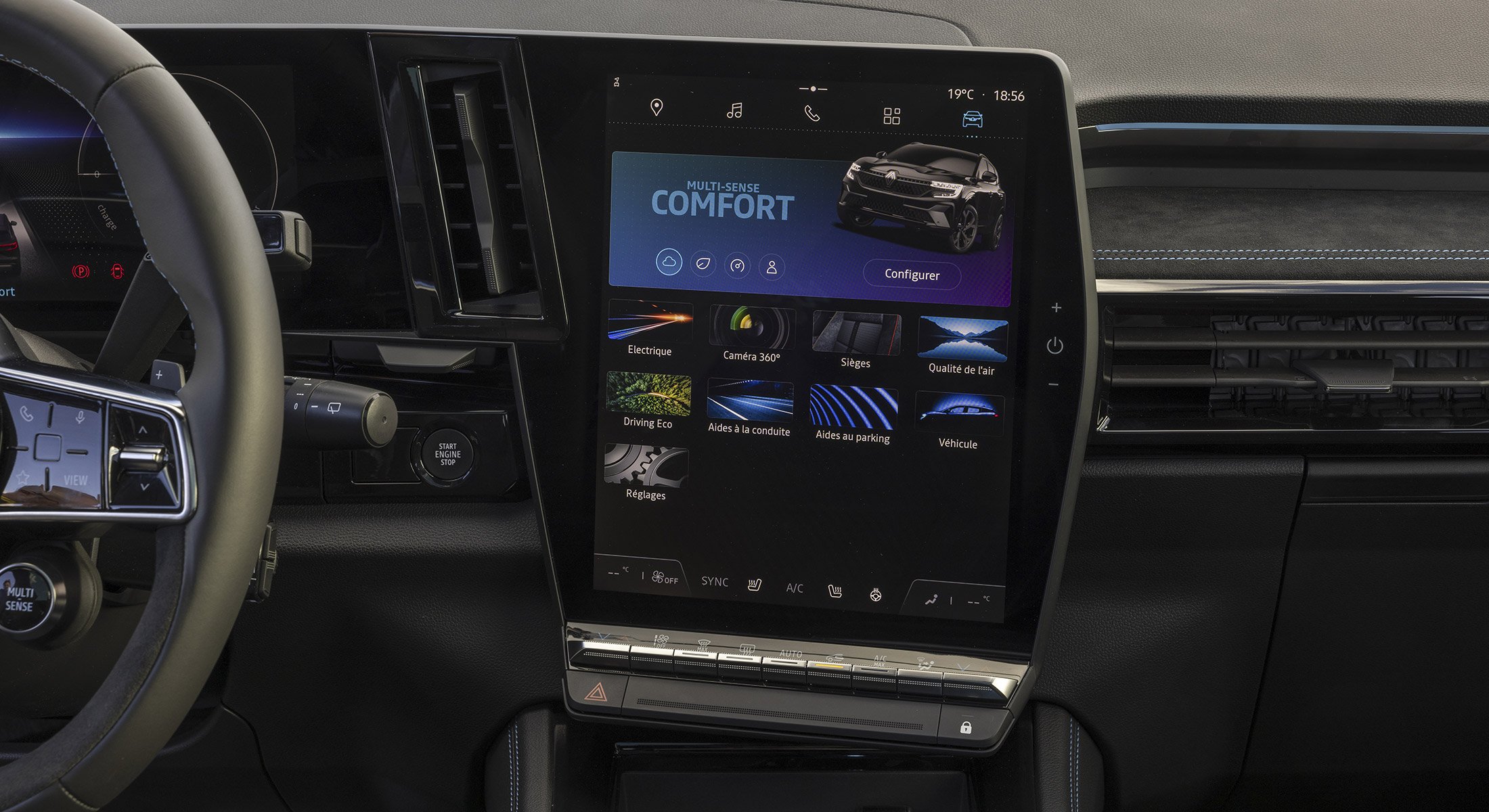 L'interface MultiSense pour personnaliser les modes de conduite et les aides à la conduite