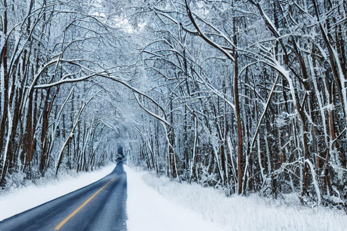 Route enneigée en hiver