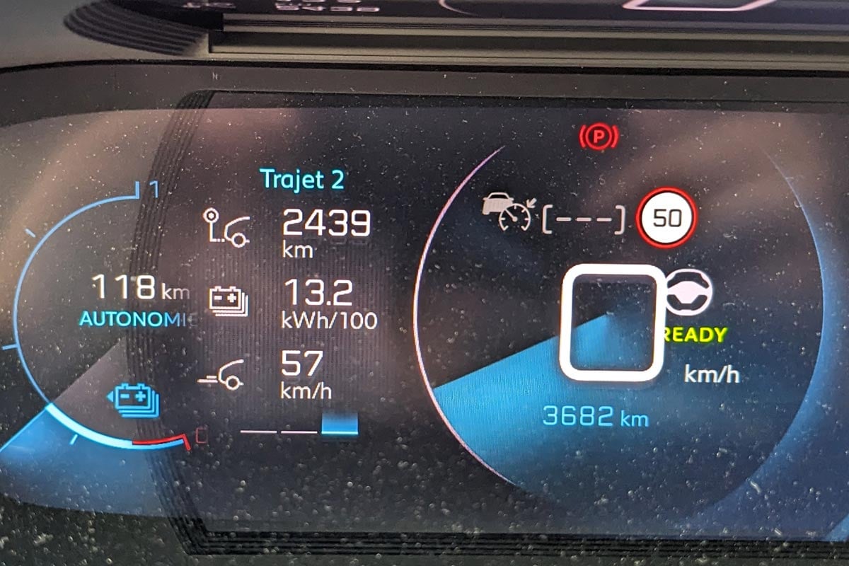 Compteur de Peugeot e-208