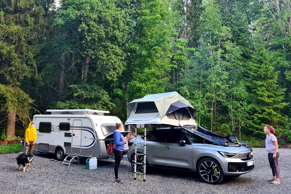 Caravaning avec une Volvo C40 électrique