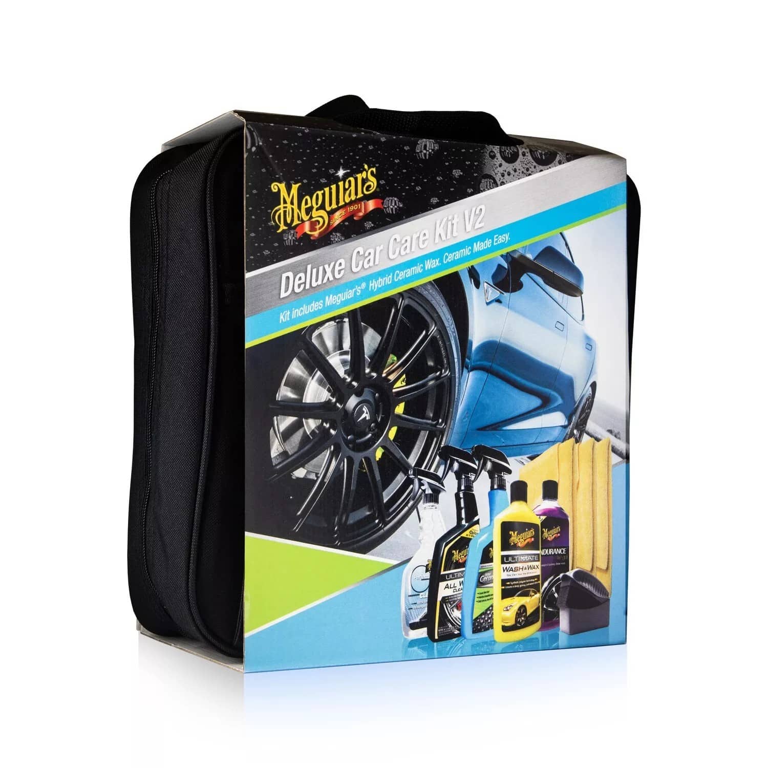 Meguiar-Deluxe-Car-Care-Kit-V2-sac Produits Meguiar’s pour lavage auto avec sac de rangement pratique