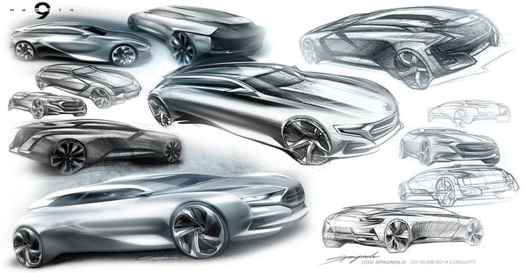 Les sktechs du design de la Citroen DS numéro 9