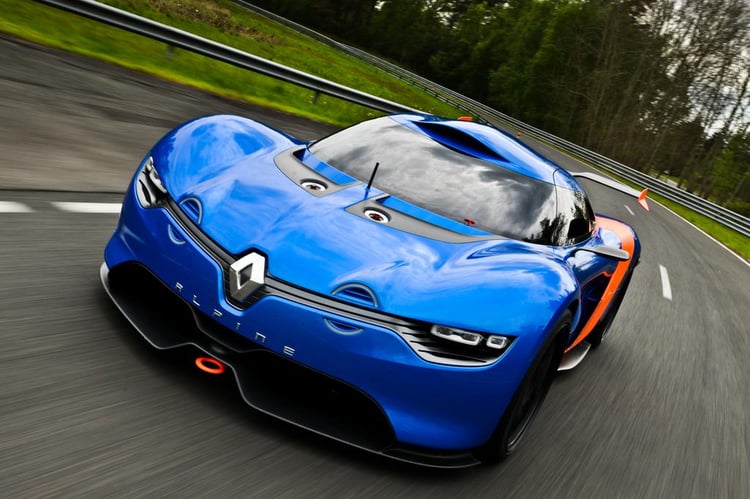 La Renault Alpine A110-50 sur la route