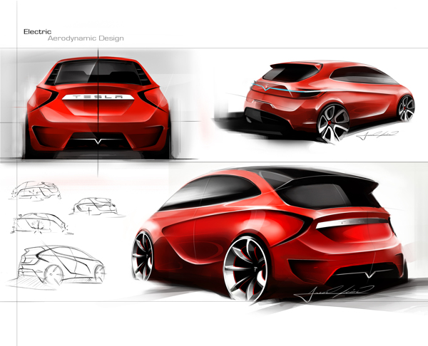 L'arrière de la Tesla Model C