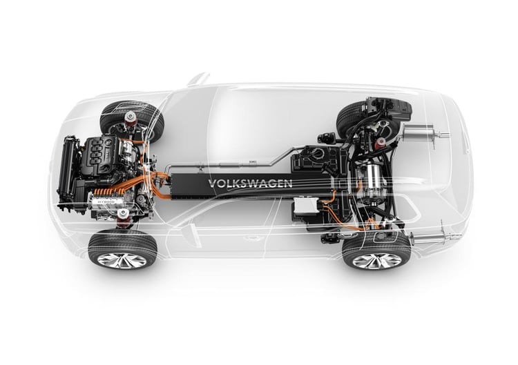 La batterie est en position centrale dans le Volkswagen CrossBlue