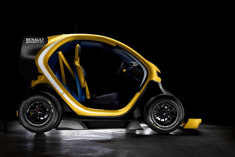Le Twizy Renault Sport F1 dont le KERS est situé au niveau de la place passager