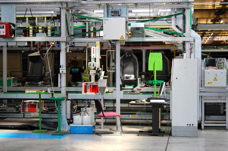 Un siège de Renault ZOE en fabrication à Flins