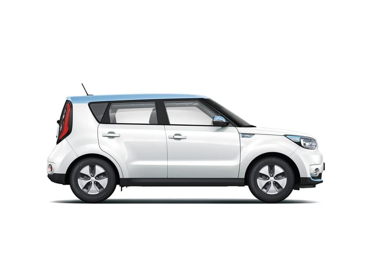 Le KIA Soul EV en blanc