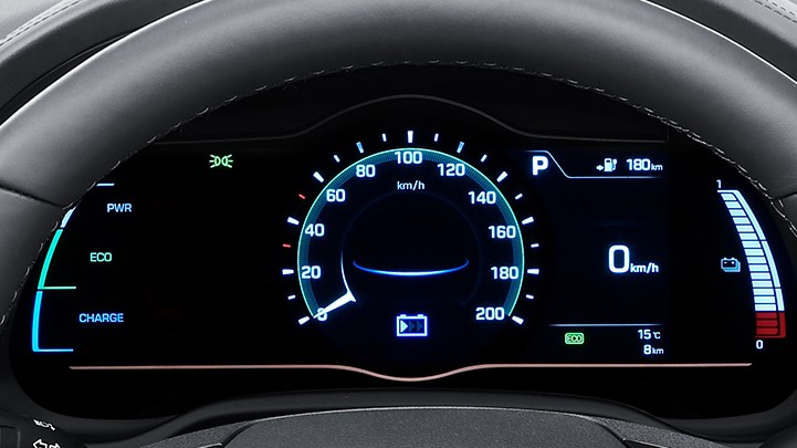 Le compteur de la Hyundai Ioniq électrique