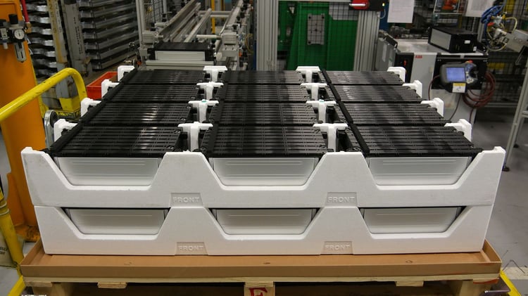 Une planche de cellules pour batterie de 22 kWh
