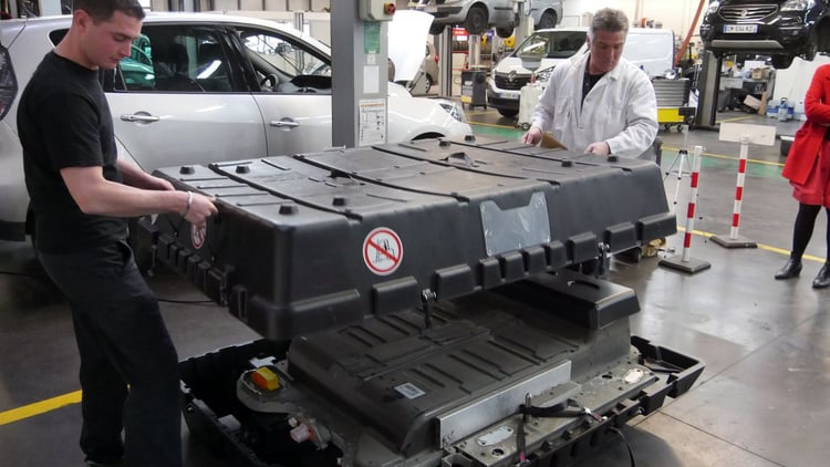 Une boite utilisée pour transporter les batteries de Renault Zoé.