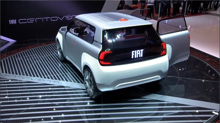 Vue arrière du concept Fiat Centoventi au Salon de Genève 2019re