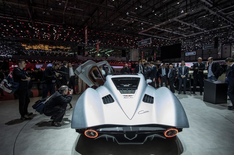 Vue arrière de l'Hispano-Suiza Carmen au Salon de Genève 2019