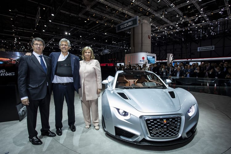 La face avant de l'Hispano-Suiza Carmen au Salon de Genève 2019