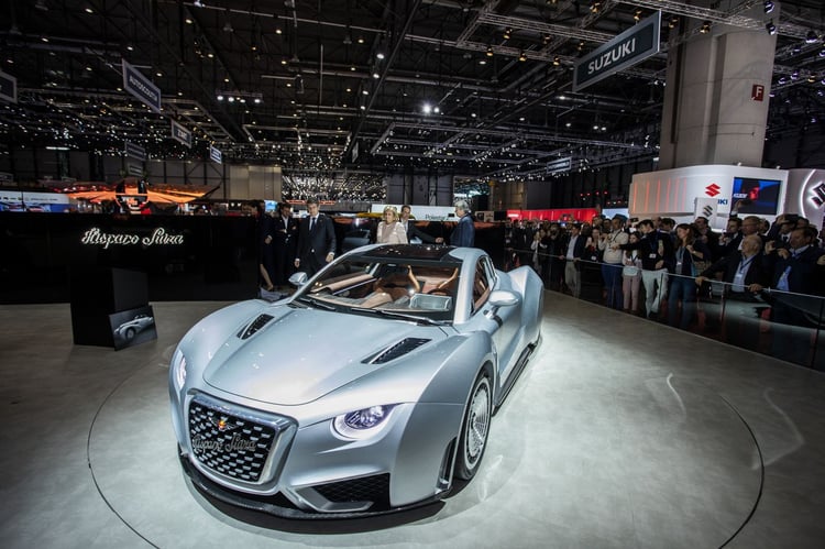 Vue avant de l'Hispano-Suiza Carmen au Salon de Genève 2019