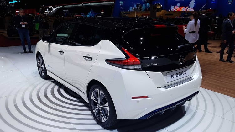 La Nissan Leaf e+ au Salon de Genève 2019 - vue 3/4 arrière