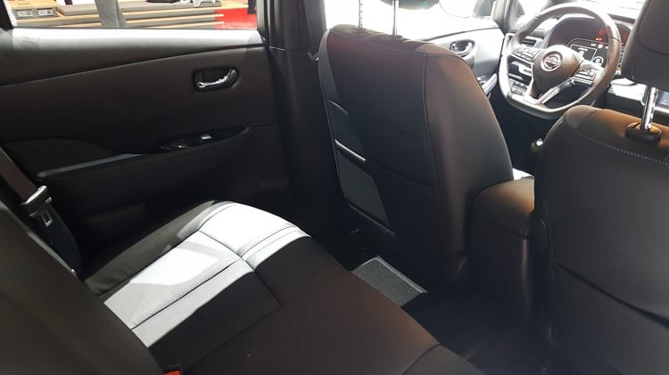Les sièges arrière de la Nissan Leaf e+ au Salon de Genève 2019