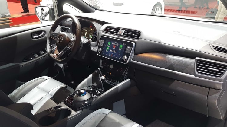L'intérieur de la Nissan Leaf e+ au Salon de Genève 2019