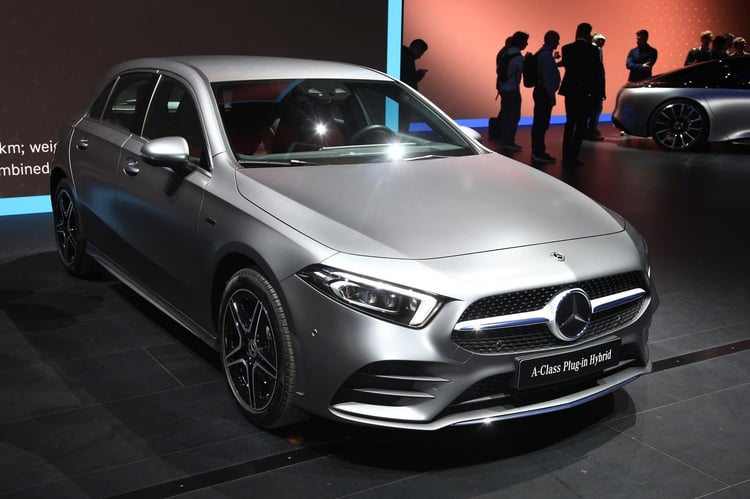 Mercedes Classe A 250 e jusqu'à 69 km d'autonomie électrique (Crédit : Newspress)