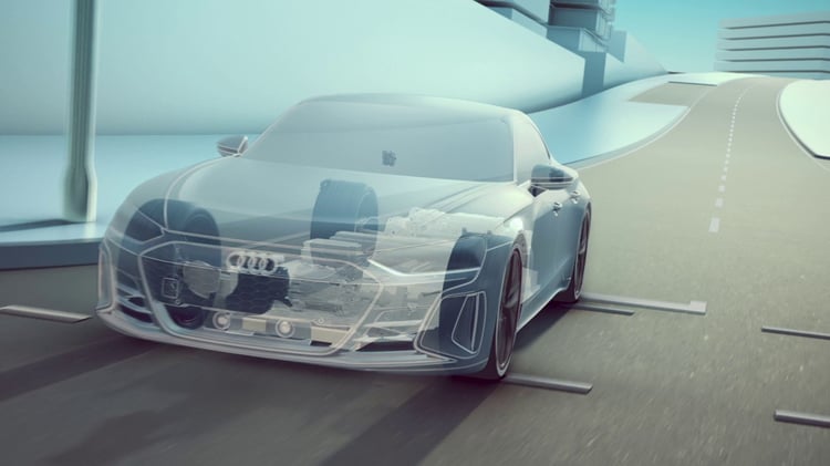 Capture de l'e-tron GT dans une vidéo Audi