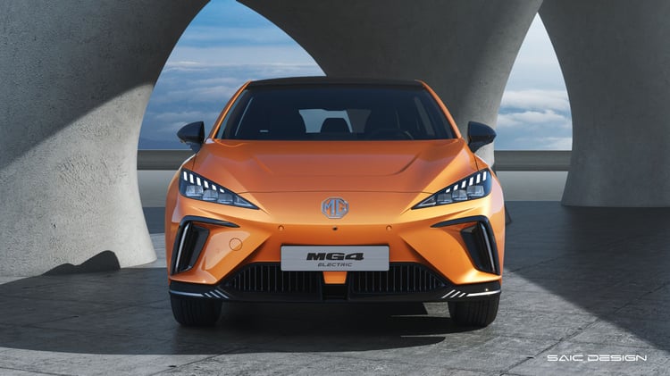 Face avant de la MG4 électrique V2 avec projecteurs LED et design de compacte électrique
