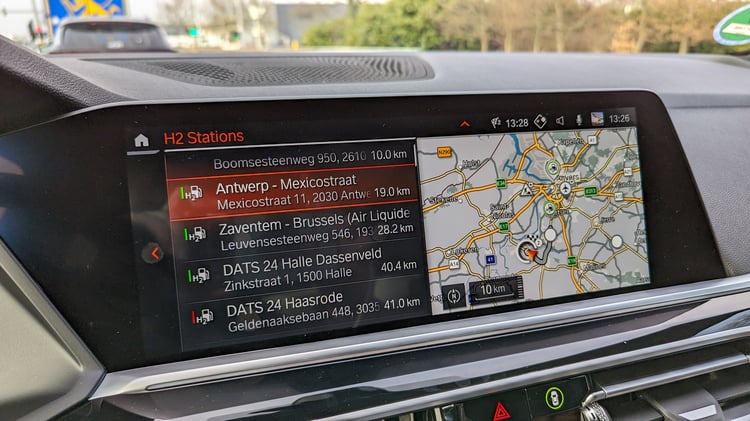 Liste des stations de H2 sur l'iDrive BMW