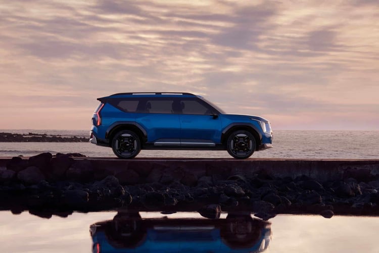 Les dimensions de l'EV9 : 5 010 mm de long sur 1 980 mm de large et 1 755 mm de haut pour un empattement de 3 100 mm