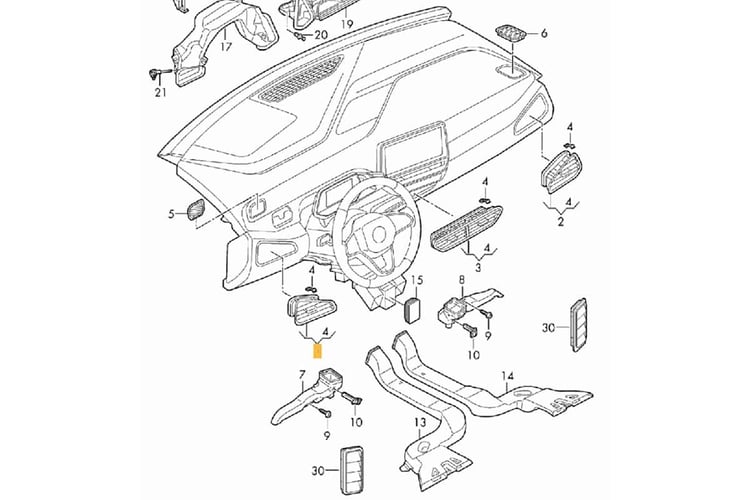 Réseau de ventilation sur une ID.3