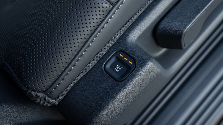 Commande de siège chauffant du Kia PV5 Passenger intégrée à la sellerie avant