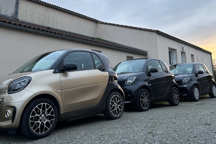 Les 3 Smart ForTwo électriques de Steven