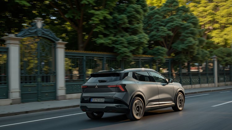Mitsubishi Eclipse Cross électrique en mouvement avec accélération de 0 à 100 km/h en 7,9 secondes